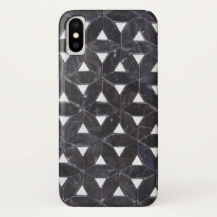 Capa Para iPhone Da Case-Mate cinza elegante flor mosaica padrão de Azulejos