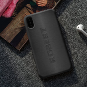 Capa Para iPhone Da Case-Mate Cinza Escura Metálica Escovada Alumínio