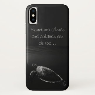 Capa Para iPhone Da Case-Mate Cinza Escura Nadando Tartaruga, silêncio.