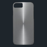 Capa iPhone 8/ 7 Cinza Metálica Faux Aço Inoxidável<br><div class="desc">Cinzas metálicas brilhantes de prata de fundo,  aspecto fino de aço inoxidável</div>