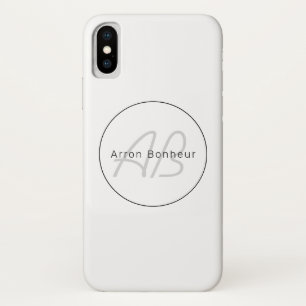 Capa Para iPhone Da Case-Mate Cinzas Brancas Modernas e Pretas Nome Legal e Mo