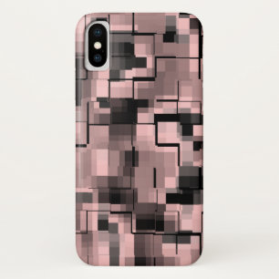 Capa Para iPhone X Cinzas brancas pretas rosas pálido abstratas