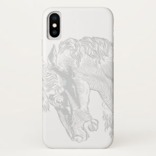 Capa Para iPhone Da Case-Mate cinzas de cabeça de cavalo, de cor branca