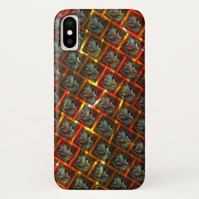 Capa Para iPhone, Case-Mate Cinzas "olhais enquadrados", esmaltes, quadrados o (Verso)