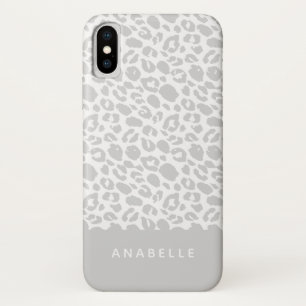 Capa Para iPhone Da Case-Mate Cinzas pálidas modernas e impressões de leopardo d