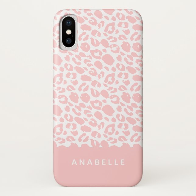 Capa Para iPhone, Case-Mate Cinzas pálidas modernas e impressões de leopardo d (Verso)