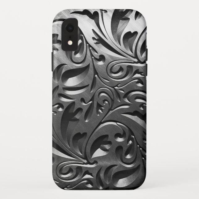 Capa Para iPhone, Case-Mate Cinzas para abstrato de aspecto gravadas por metal (Verso)