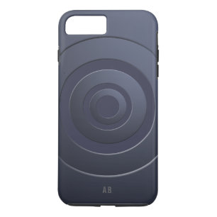 Capa iPhone 8 Plus/7 Plus Círculos Geométricos Azul Moderno com quaisquer