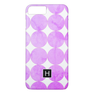 Capa iPhone 8 Plus/7 Plus Círculos Roxos Modernos Monograma