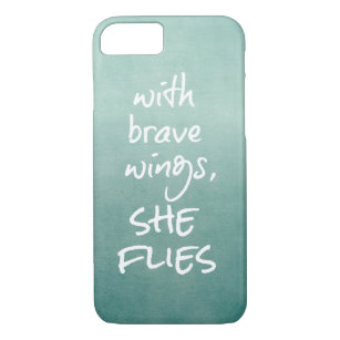 Capa iPhone 8/ 7 Citações inspiradas: Com asas bravas, voa