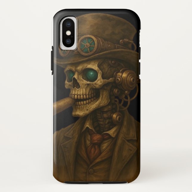 Capa Para iPhone, Case-Mate Cobrir móvel Steampunk Skeleton Gentleman (Verso)
