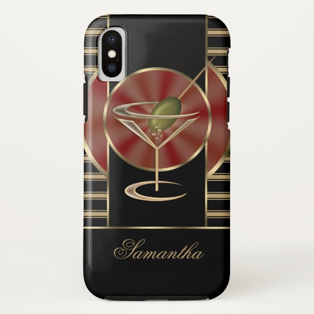 Capa Para iPhone, Case-Mate Cocktail bonito de Martini personalizado (Verso)