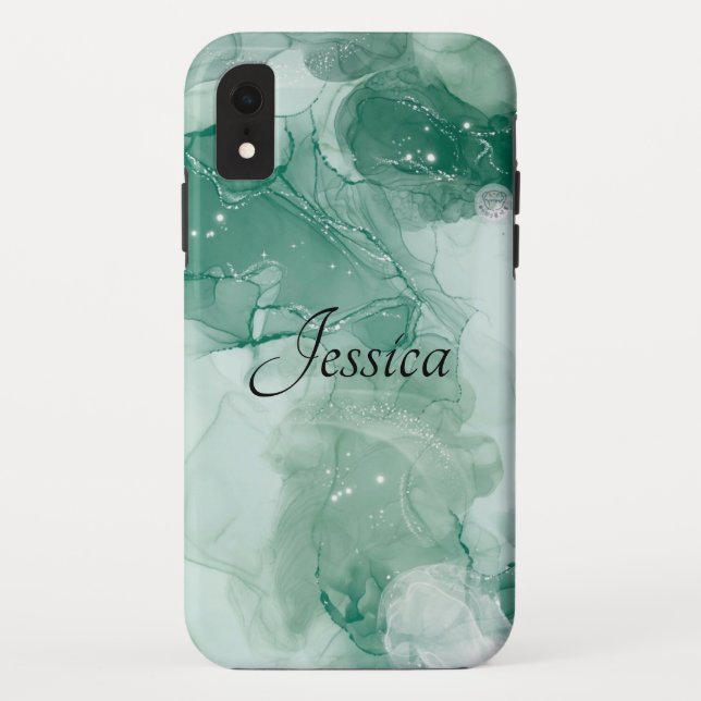 Capa Para iPhone, Case-Mate Código QR preto elegante e elegante (Verso)