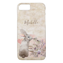 Coelho doce personalizado e flores Bonito