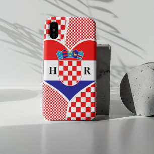Capa Para iPhone Da Case-Mate Colagem Cardíaca de Sinalizador Croata Monograma
