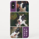 Capa Para iPhone Da Case-Mate Colagem de Fotos Moderna 3| Amor Puro| Roxo de ame<br><div class="desc">Esta capa de telefone moderna com estilo contém 3 modelos de fotos para suas fotos favoritas! Ela diz "PURE LOVE" no canto inferior direito e também tem um adorno cardíaco bonito. Excelente para amantes de animais de estimação ou qualquer um!</div>