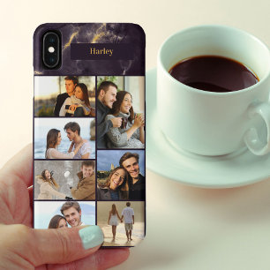 Capa Para iPhone Da Case-Mate Colagem de Fotos Personalizada em 7 Mídias Escura