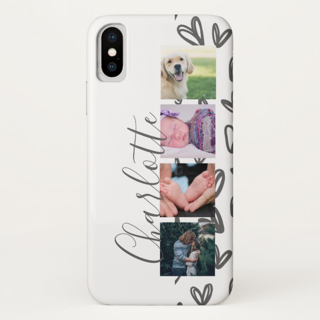 Capa Para iPhone, Case-Mate Colagem Personalizada de Fotos Corações de Cinzas  (Verso)