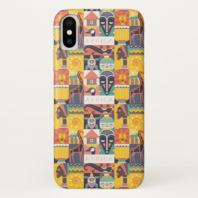 Capa Para iPhone, Case-Mate Colagem simbólica africana da arte (Verso)