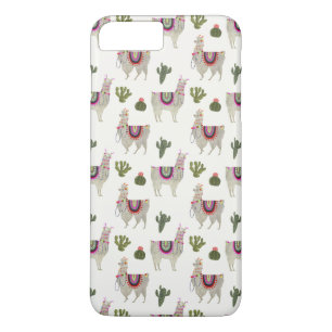 Capa iPhone 8 Plus/7 Plus Coleção Llamarama  Lhamas-brancas