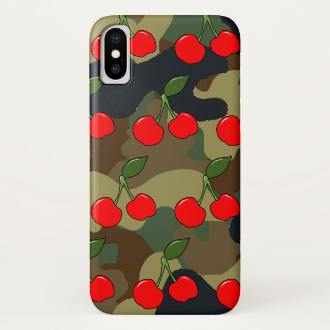 Capa Para iPhone, Case-Mate Colheita de cerejas militares (Verso)