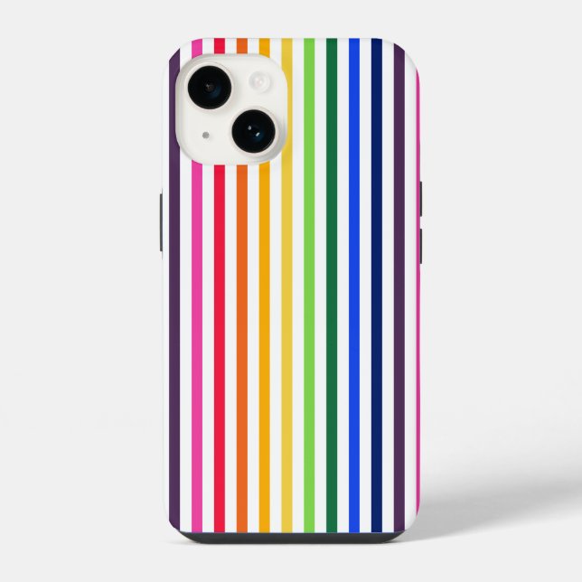 Capa para iPhone Case-Mate com listras de arco-íri (Verso)