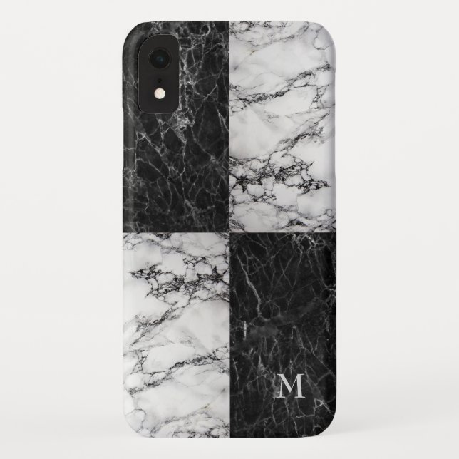 Capa Para iPhone, Case-Mate Combinação de mármore branco e preto (Verso)