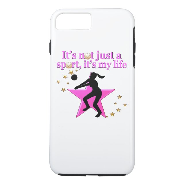 CAPA PARA iPhone, Case-Mate  COMER, DORMIR, TREINAR, PINK VOLLEYBALL STAR DESIG (Verso)