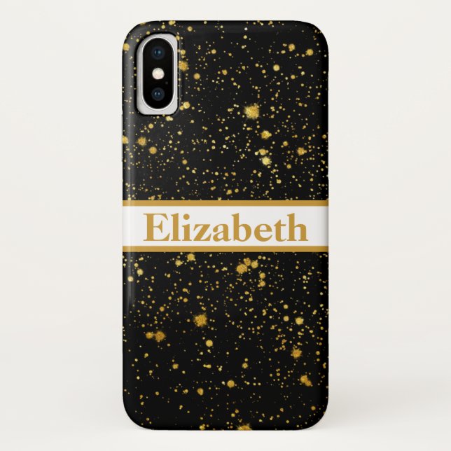 Capa Para iPhone, Case-Mate Confete de Faux Folha Personalizado Roxo Brilhante (Verso)