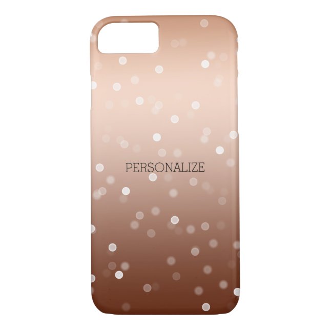 Capa Para iPhone, Case-Mate Confetti de Bronze Dourado e Bokeh Branco (Verso)