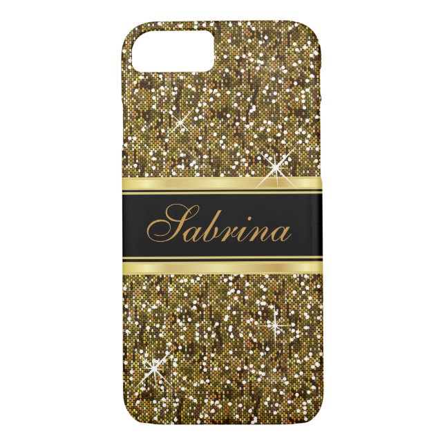 Capa Para iPhone, Case-Mate Confetti Dourado com Acentos Dourados (Verso)