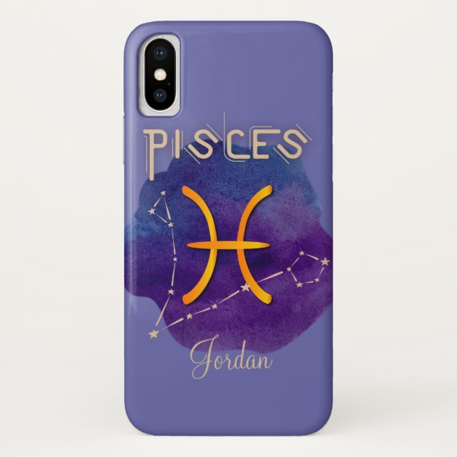 Capa Para iPhone, Case-Mate Constelação de Peixes de Sinal Zodiac Personalizad (Verso)