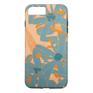Capa iPhone 8 Plus/7 Plus Contemporary Leaf Design in Peach Phone Cover