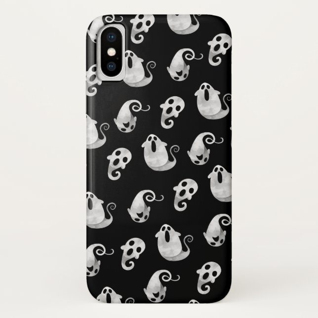 Capa Para iPhone, Case-Mate Cor branca e negra fantasma fantasmas do Dia das B (Verso)