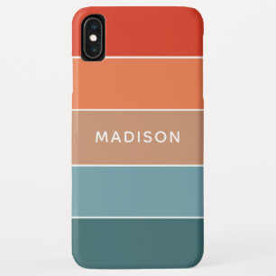 Capa Para iPhone Da Case-Mate Cor Colorido Moderno da Terra Bloco de Cor Nome Pe