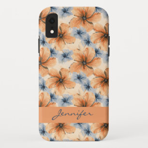 Capa Para iPhone Da Case-Mate Cor d'água laranja e azul floral