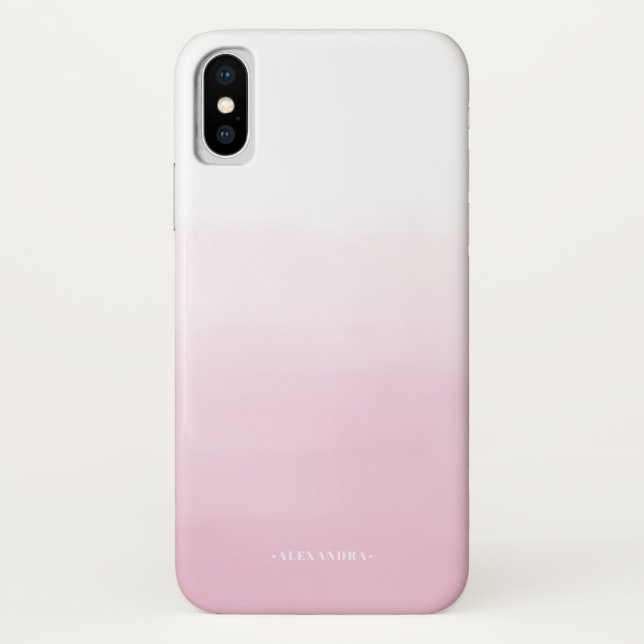 Capa Para iPhone, Case-Mate Cor d'água Rosa Esbranquiçada Personalizada (Verso)