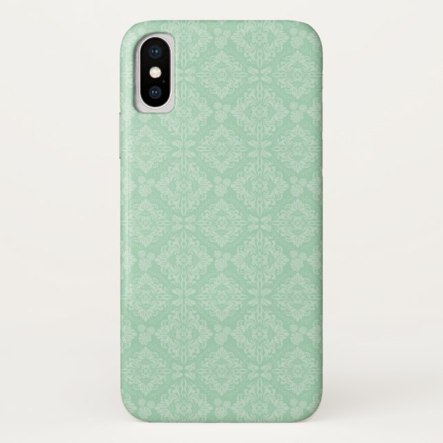Capa Para iPhone, Case-Mate cor damasco verde (Verso)