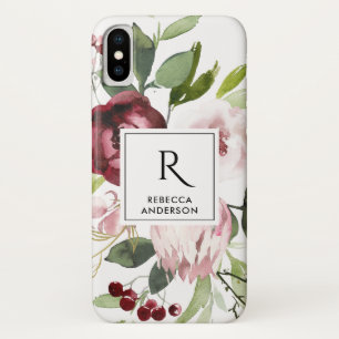 CAPA PARA iPhone DA Case-Mate COR DE ÁGUA FLORAL DA PROTEA DO PINCO-BRUTO