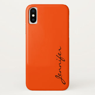 Capa Para iPhone X Cor de fundo laranja-vermelha