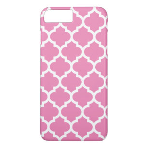 Capa iPhone 8 Plus/7 Plus Cor-de-rosa BG Quatrefoil Branco Marroquino #5
