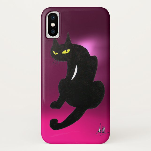 Capa Para iPhone, Case-Mate Cor-de-rosa-CAT PRETO (Verso)