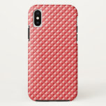 Capa Para iPhone Da Case-Mate Cor-de-rosa-coral, aspecto de esmalte, grelha este<br><div class="desc">Grelha geométrica de efeito 3d,  com o aspecto de esmalte brilhante,  em cor-de-coral</div>