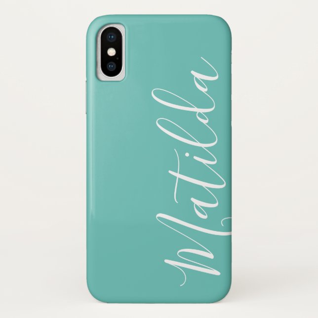 Capa Para iPhone, Case-Mate Cor Simples Sólido Nome Personalizado (Verso)