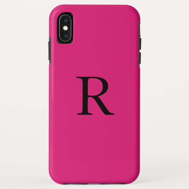 Capa Para iPhone, Case-Mate Cor Sólida Rosa Quente Inicial (Verso)