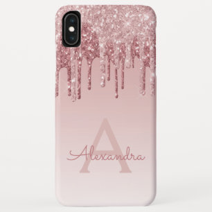 Capa Para iPhone Da Case-Mate Cora cor-de-rosa - o monograma Dourado cor-de-rosa