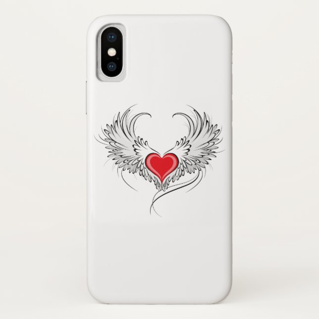 Capa Para iPhone, Case-Mate Coração Anjo Vermelho com asas (Verso)