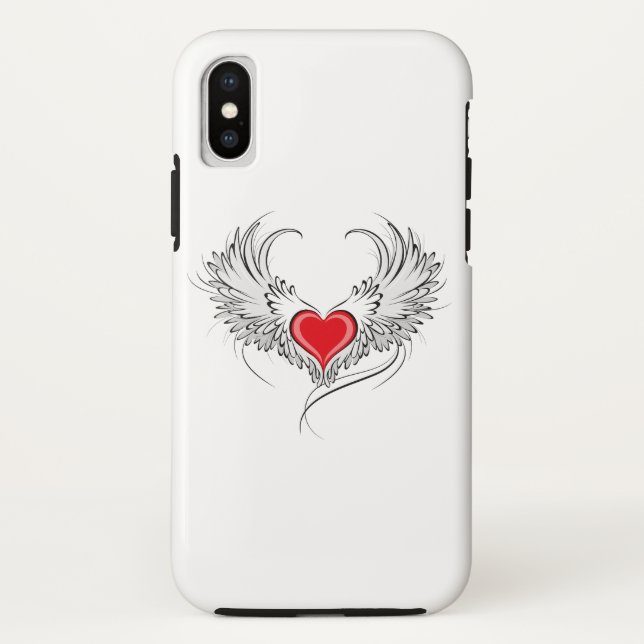 Capa Para iPhone, Case-Mate Coração Anjo Vermelho com asas (Verso)