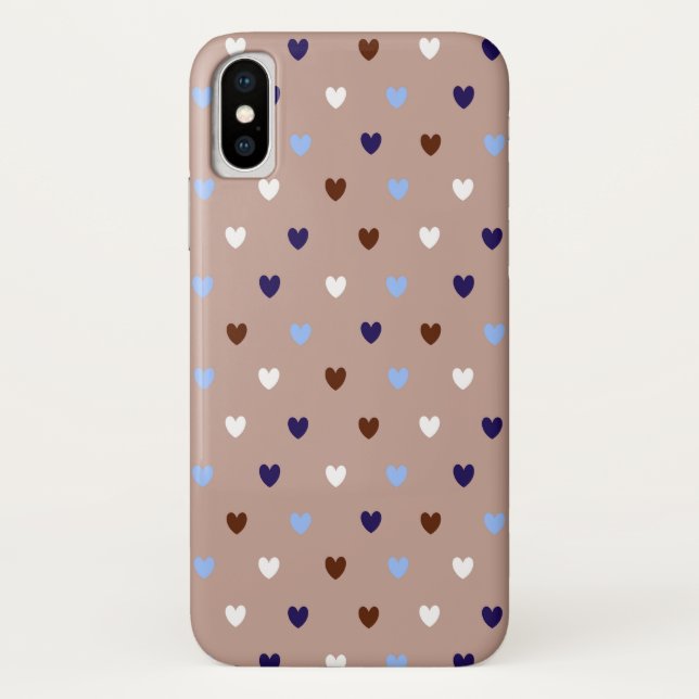 Capa Para iPhone, Case-Mate Corações de polca em castanho pálido (Verso)