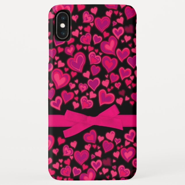 Capa Para iPhone, Case-Mate Corações vermelho, rosa quente e preto (Verso)